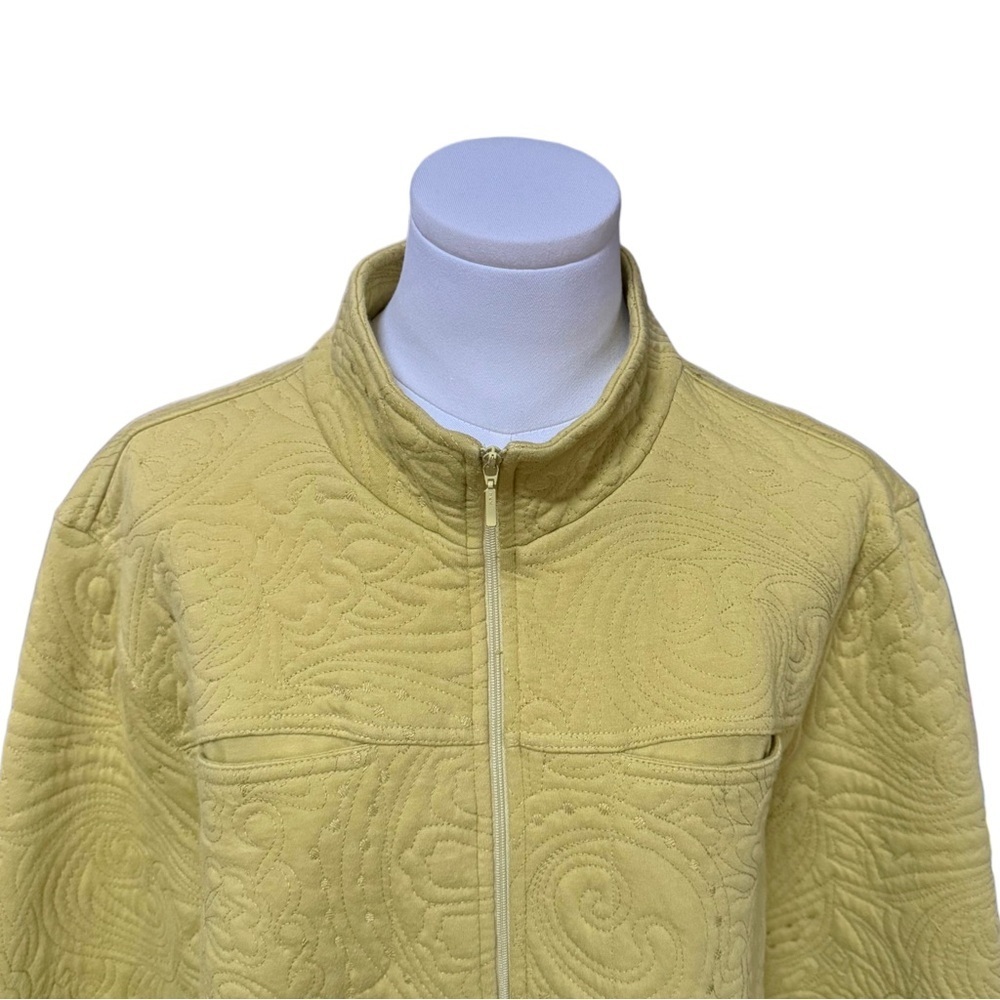 Chico's Embroidered Indie Boho Textured Spring Cotton Zip Up Jacket Shirt 2 - Picture 5 of 11